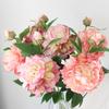 Peony Silk Flower Arrangement - Artificial Floral Decoration for Living Room and Dining Table