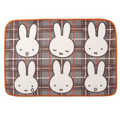 Nishikawa Miffy FQ72185024 Decke, Leicht, Waschbar, 70x100cm, Kariert, Braun,