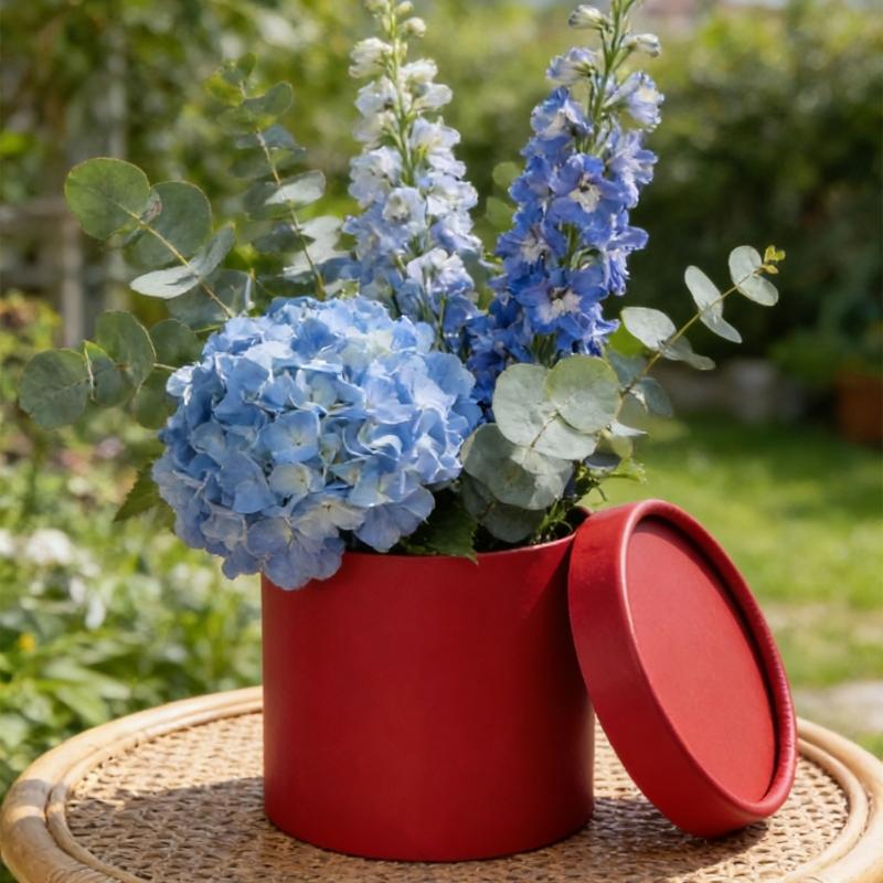 Small Flower Bouquet Packaging Box Round Cardboard Gift Box with Cover for Gift Wrapping And Home Decoration Enduring