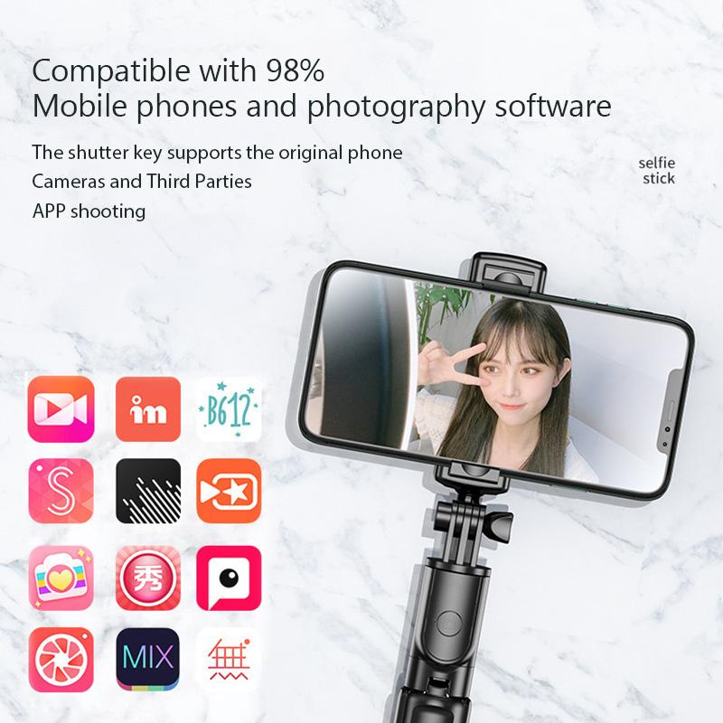 New Selfie Stick Tripod Stand for Android Xiaomi IOS iphone TikTok Extended Bluetooth with Remote Shutter Foldable Phone Holder