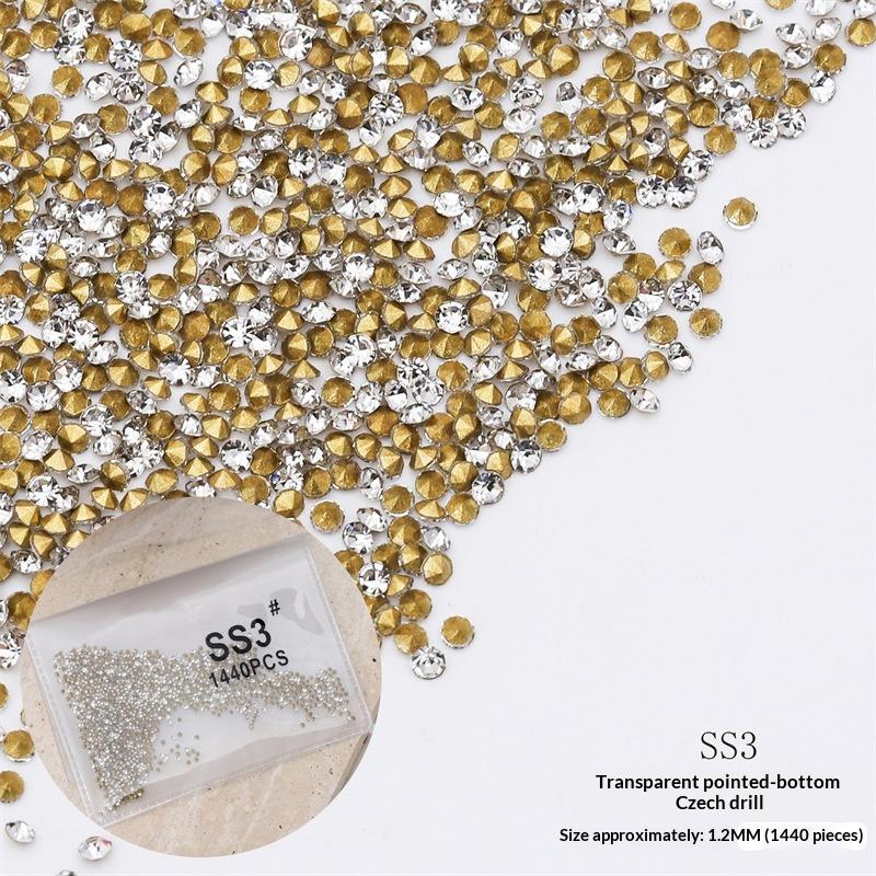 High Shine 1440Pcs Pointed Back Glass Rhinestones Scratch Resistant for Bag Decor Nail Art Jewelry Making Supplies