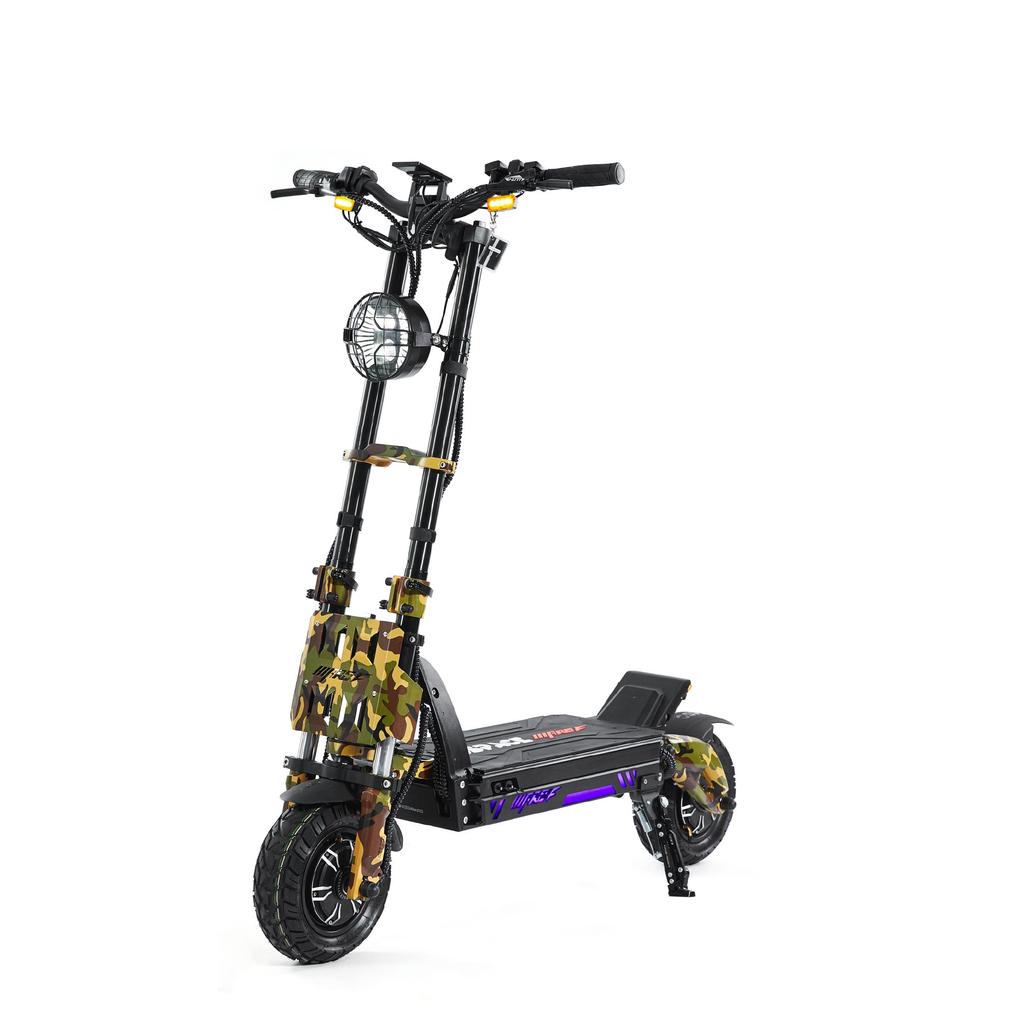 GSPACE Mars 11 GTR Skládací terénní EScooter pro dospělé 2000W*2 Motor 72V45Ah Baterie 11palcové terénní pneumatiky Elektrická koloběžka