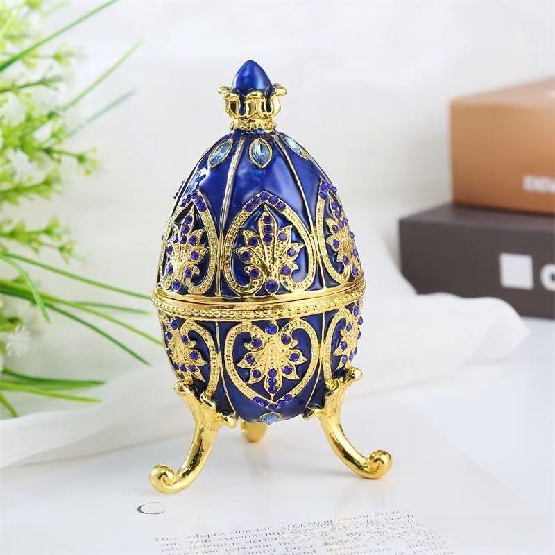 Russian Pelican Faberge Egg Box Ornaments With Rhinestone Decor For Gift Daily
