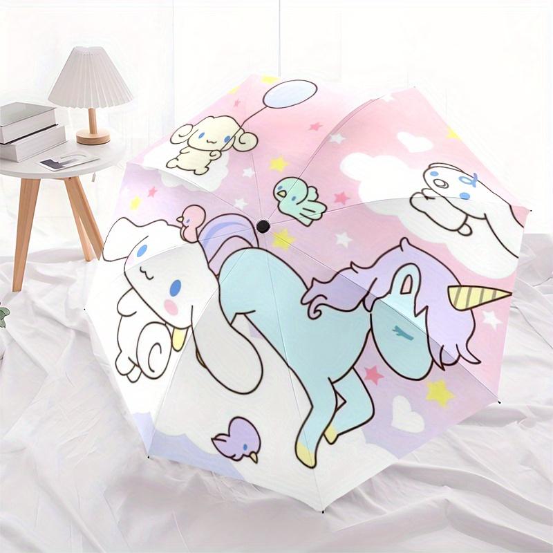 1pc Unicorn & Cinnamoroll Idea Automatic Opening and Closing Umbrella - Small Umbrella Suitable for Various Occasions, Portable 3-Fold Small Umbrella