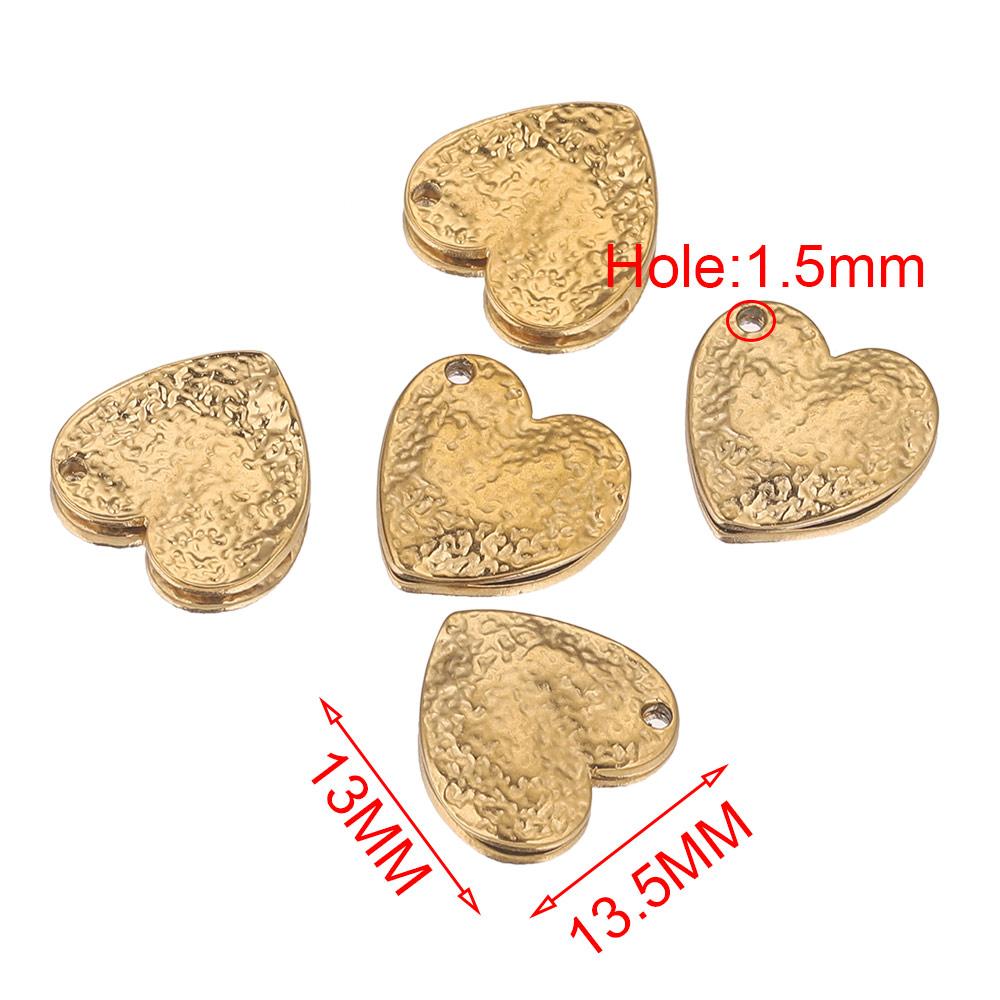 5 szt. Stal Nierdzewna Zawieszki Serca Do Biżuterii Tłoczone Pozłacane Okrągłe Materiały Do Wyrobu Kolczyków Złącza Zawieszek Elementy DIY