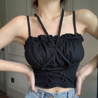 Summer Halter Slim Tank Tops Sexy Knitted Camisole Women Summer Crop Top