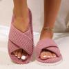 Women‘s Cross Band Slippers Spring Autumn Woman Outdoor Indoor Slides Open Toe Slipper EVA Light Living Room Strap Flip Flops