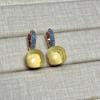 Boucles d'oreilles Nudo 10,6 mm Incrustées de Turquoise Zircon Pour Femmes Topaze Bleue Pendantes Carrées en Cristal Boucle d'oreille Bijoux de Mode Cadeau
