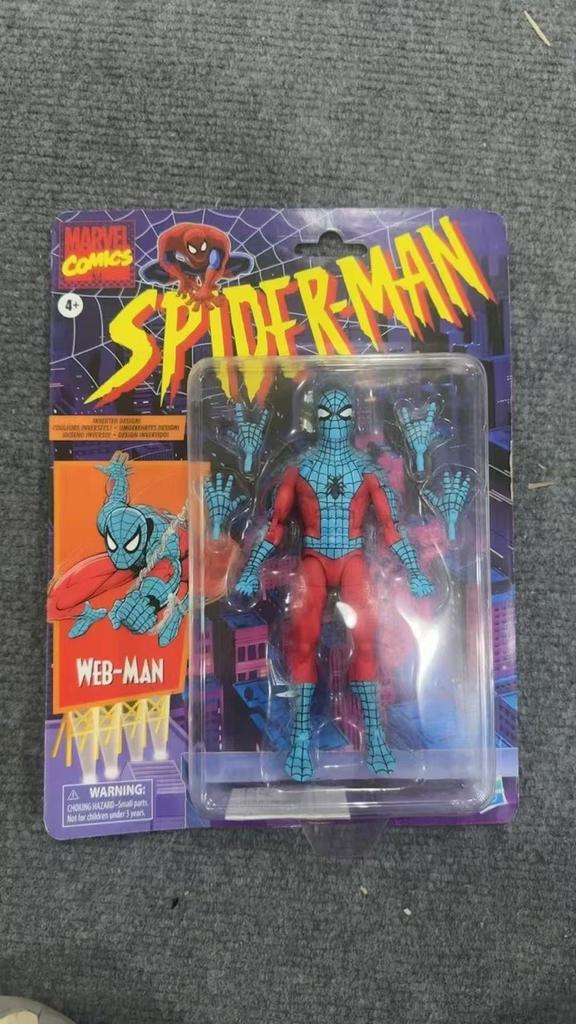 Spider-Man Actiefiguur, Retro Web Slinger Gearticuleerd, Premium Verzamelmodel Beeldje
