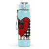 1PC Checkered Heart Ribbon 750ml Color Plastic Sports Water Bottle Leakproof Flip Straw Lid For Sports Office Home Use