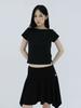 Eogeulliswedou Soft Contrast Flare Skirt (Black)