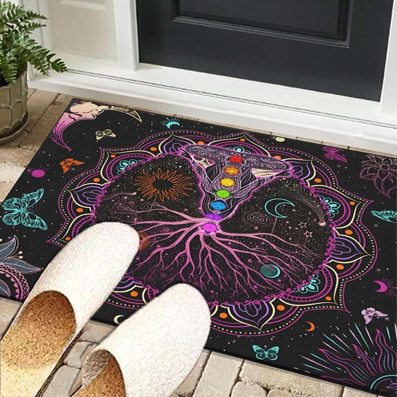 Moonlit Meditation Office Rug Chair Mat, Entryway Carpet, Suitable for Front Door, Bedroom, Living Room, Desk, Holiday Gift