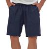 Men Linen Casual Shorts, Elastic Drawstring Waist Big Patch Pocket Loose Fit Lightweight Summer Beach Walking Shorts With Side Pockets Multiple Colors