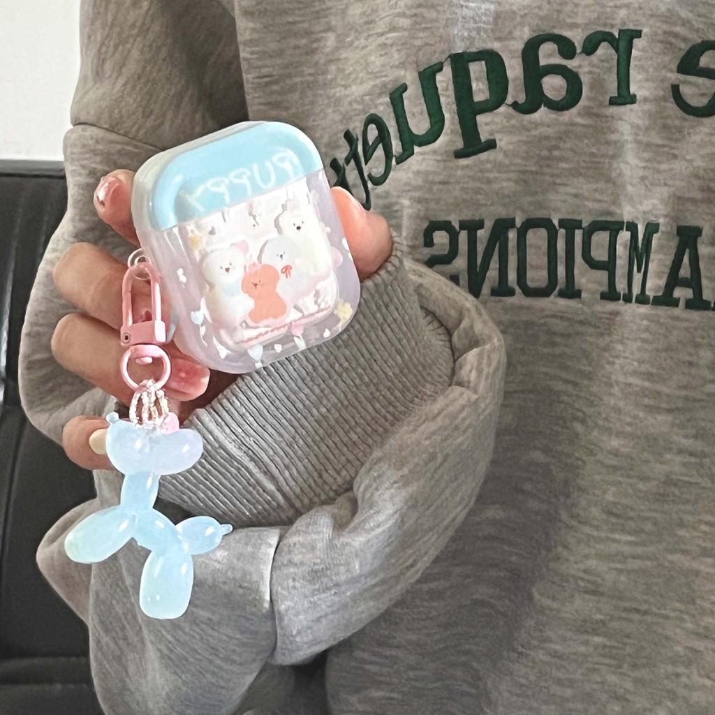 Cartoon Puppy Blue Imd Cute Dog Earphone Case For Apple Airpod 3 Pro 2nd 2 1 Wireless Bluetooth Charging Box Lovely Ins Cover