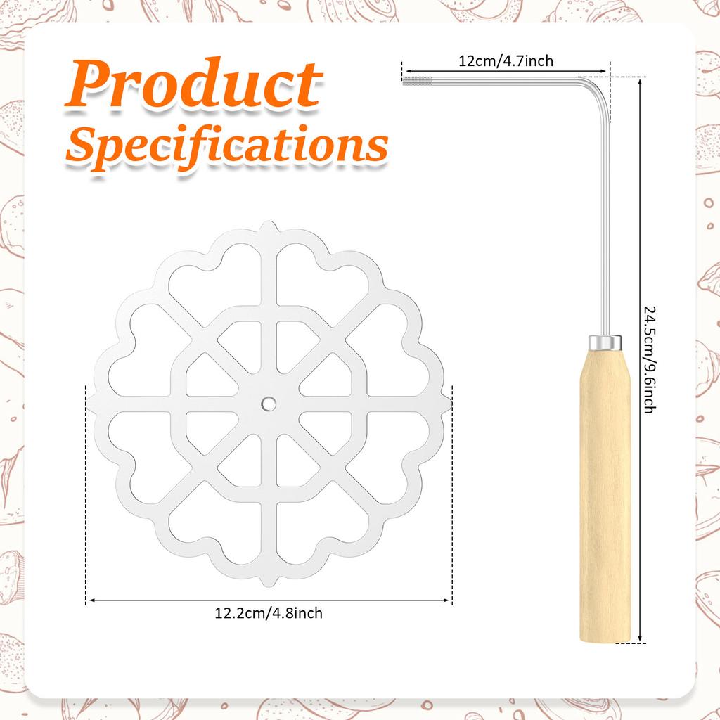 Waffel-Rosetten-Maker Formen Bunuelos-Form mit Griff Gebäckwerkzeuge Achappam Keks-Maker Back-Kochwerkzeug Küchenzubehör