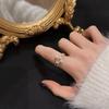 New Fashion Trend Unique Design Elegant Exquisite Vintage Pearl Open Ring Women Jewelry Party Premium Gift