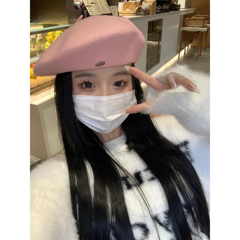 Korean New High Quality Wool Beret for Women In Autumn and Winter Versatile Temperament Retro Face Showing Small High End Hat