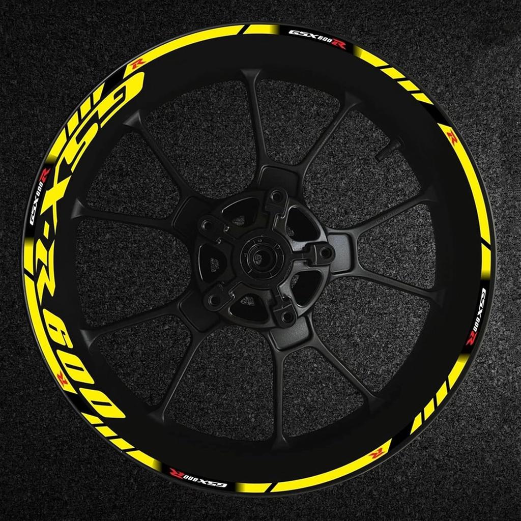 Stripe Stickers Motorcycle Wheel Hub Rim Decal Reflective Sticker for Suzuki GSXR600 Gsxr/600/R/600R Gsx-r 600 R600 (Color : L)