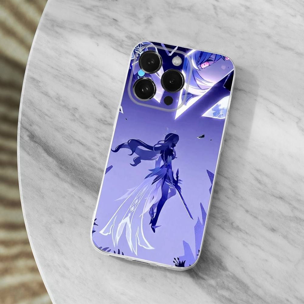 Genshin Impact Skirk Game For iPhone 12,Mini,16,X,17,Plus,11,Max,13,XR,15,Pro,14,SE,XS,Transparent Soft Cover Case