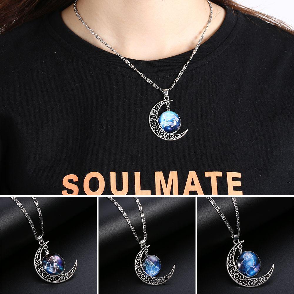 Gift Leo Libra Scorpio Sagittarius Zodiac Pendant Constellation Necklace Horoscope Astrology