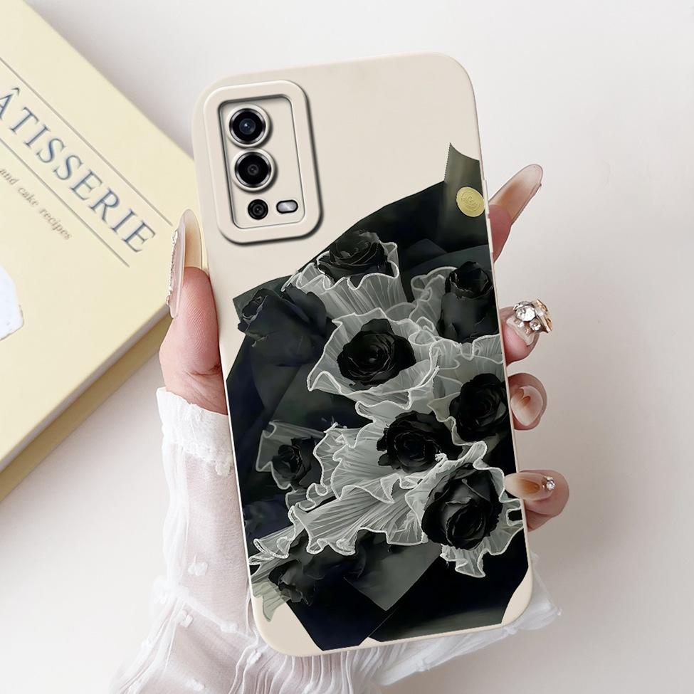 For Oppo A55 4G Case CPH2325 Silicone Cute Cat Fashion Butterfly Flowers Love Painted Cover For Oppo A55 4G Phone Case