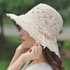 Cappello di paglia con fiore cappello con visiera da spiaggia cappello parasole a tesa larga cappello da sole estivo da donna traspirante copertura per il viso cappello parasole