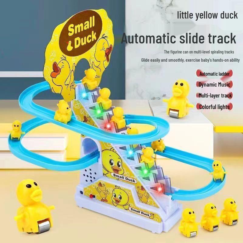Little Duck Climbing Stairs Educational Track Toy with Light & Sound