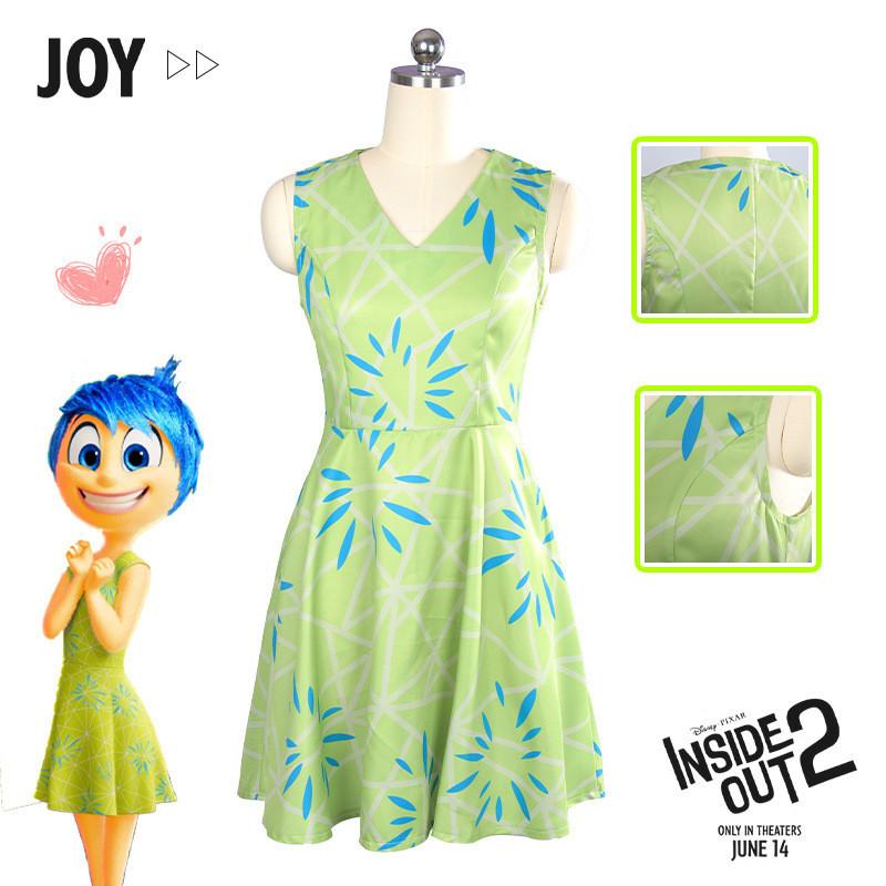 Alegria Emoção Feliz Fantasia Cosplay Vestido Halloween Roupa para Apresentação de Palco