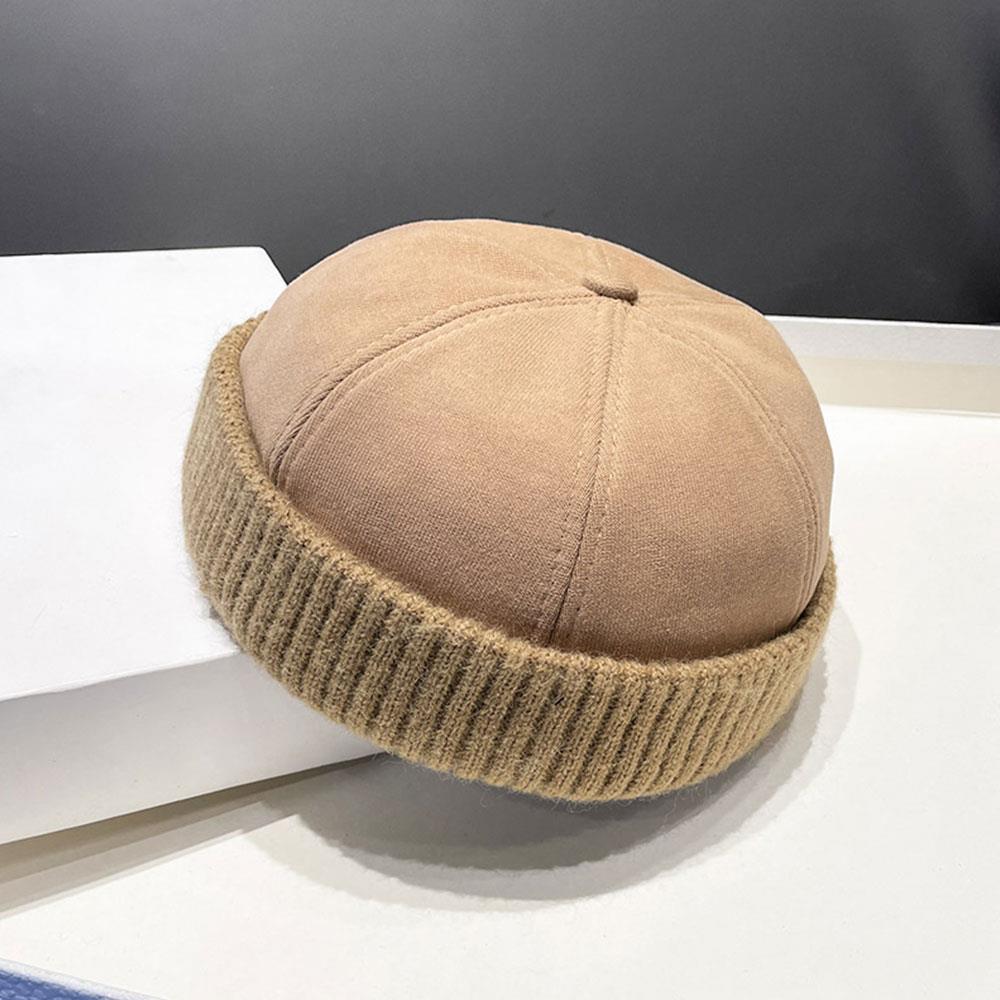 Men Melon Skin Hat Four Seasons Beanie Landlord Hat Versatile Hip Hop Hats Punk Girl Y2K Brimless Sailor Hat Bonnet Docker Cap