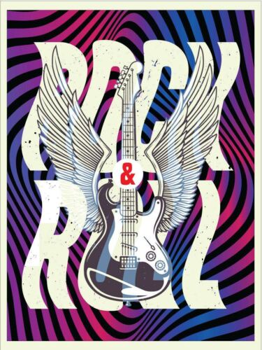

Rock And Roll Guitar Metal Wall Plaque Art Vintage tin sign retro Man CaveAluminum 20x30cm（7.8x11.8inch）