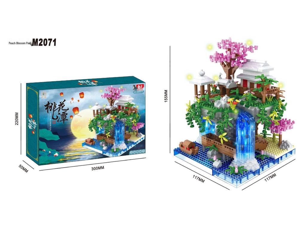 Yigao M2071 Peach Blossom Pond Castle Building Blocks - High Difficulty Toy for Girls