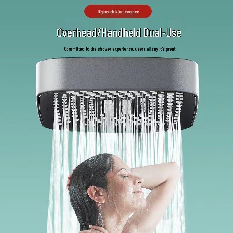High-Pressure Handheld Rainfall Shower Head with Water Heater and Faucet