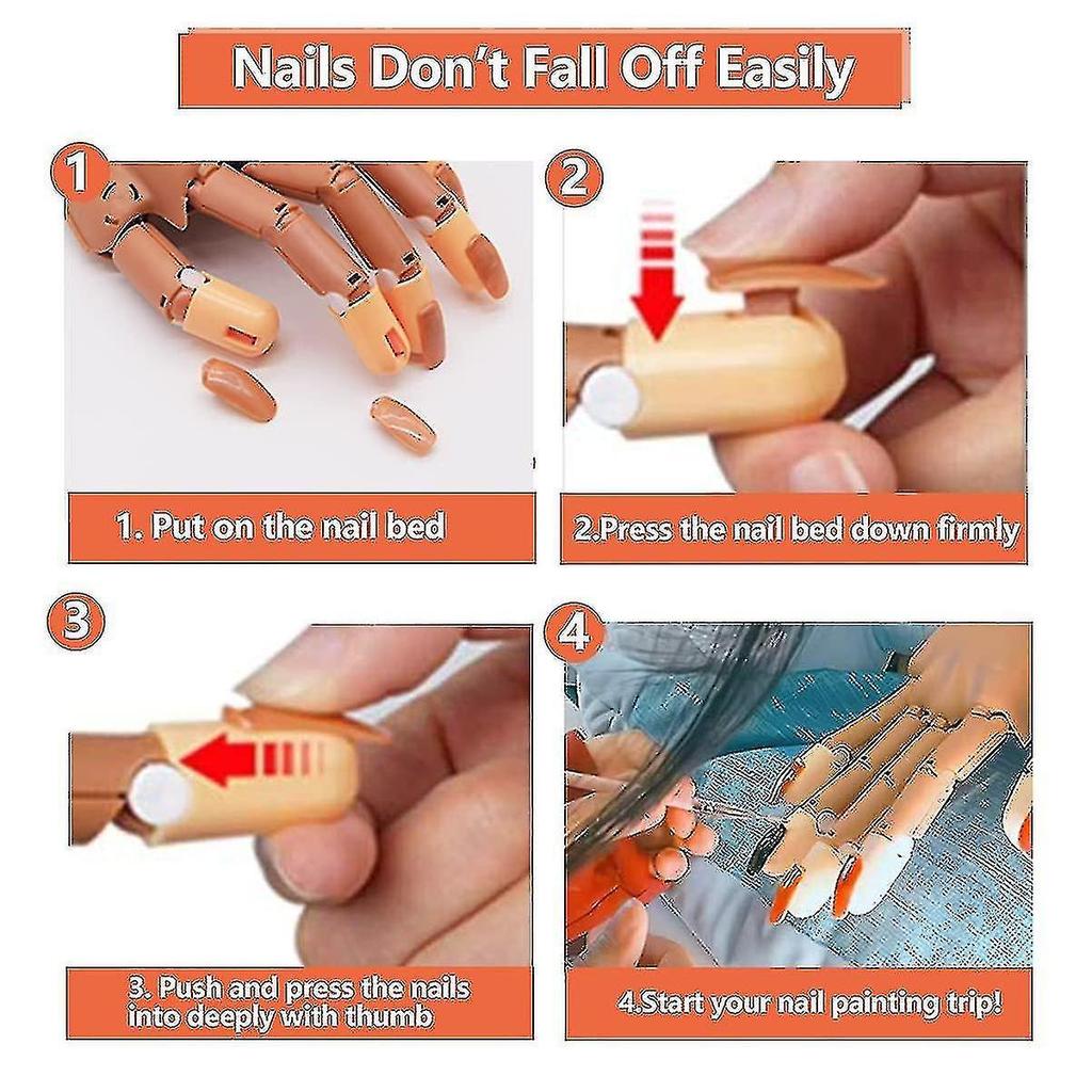 Nails Training Hand For Acrylic Nail, Flexible Movable Fake Model Hands For Nails Manicure, Acrylic Nail Technician Manicure Suppl