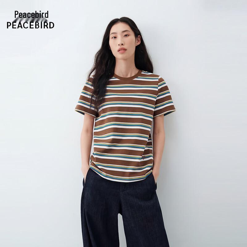 Peacebird Commuter Short Sleeve Striped T-Shirt AACNG212G01
