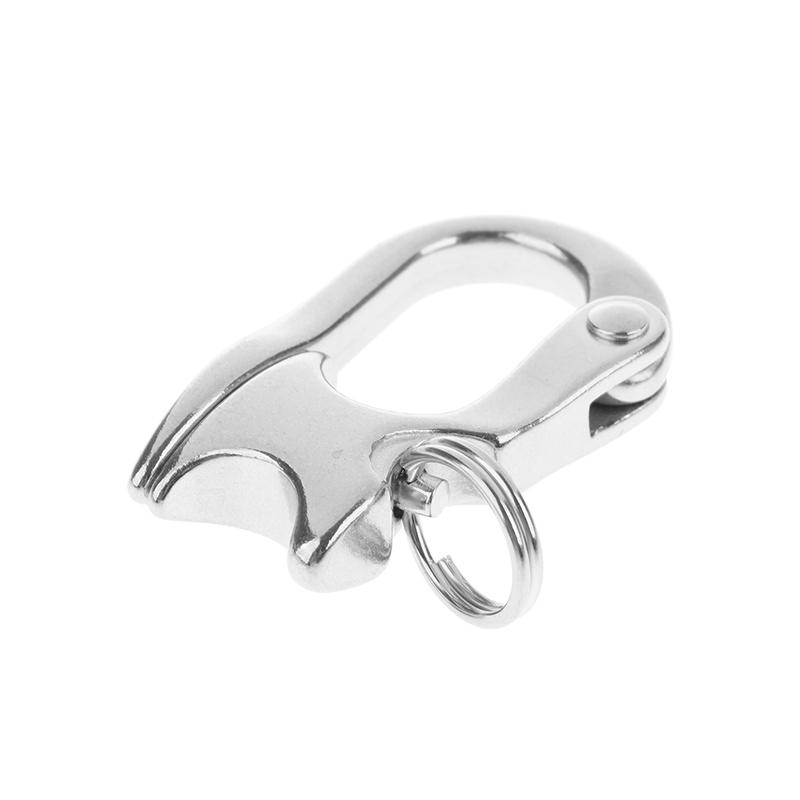 Stainless Steel 2 Inches Nautical Pull Lock Carabiner Quick Release Buckle Shackle Connector Diy Marine Boat Ship Lanyard Links