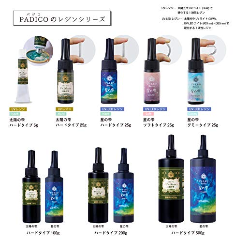 Padico Resin Liquid, Large Capacity UV-LED Resin, Star Drops, Hard Type, 200g, Transparent, Made In Japan, 403241