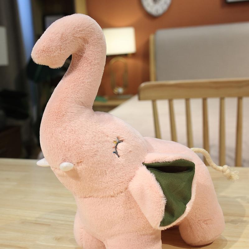 28cm/11.02in Elephant Plush Toy Doll Pink and Gray Happy Elephant for Kids&Girlfriend Holiday Birthday Xmas Gifts Home Decor