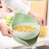Double Layer Colander Strainer Basket Kitchen Washing Bowl Fruit Vegetable Drain Basket with Handle