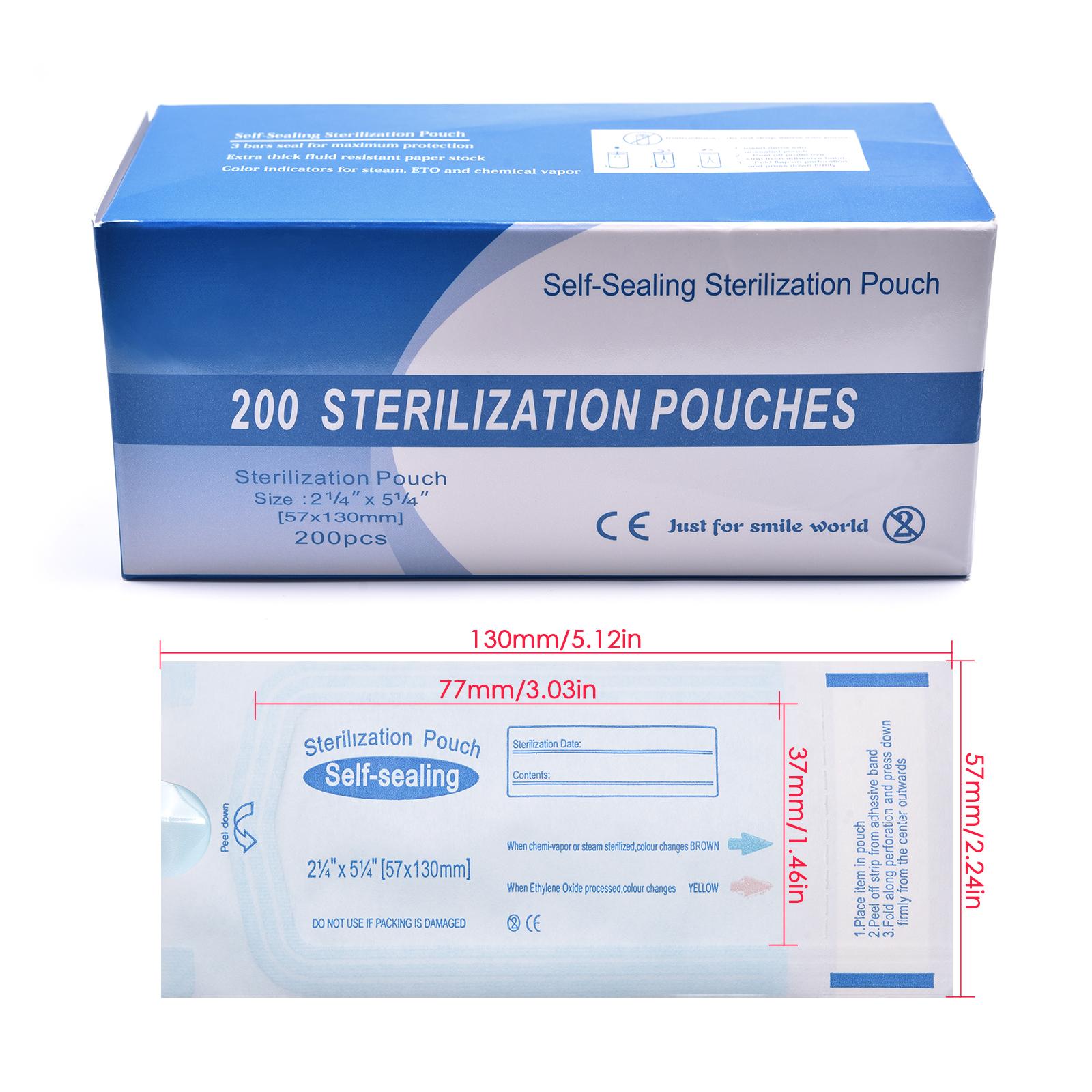 

200 шт./коробка. Самозаклеювальні пакети для стерилізації. Сумка 3 розмірів. Одноразові аксесуари для малювання нігтів. Самоклеючий чистий пакет. як показано кольору