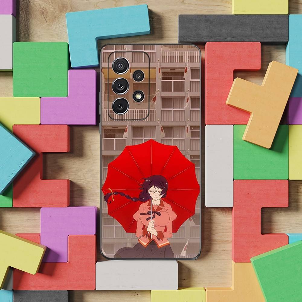 Comics M-Monogatari Series Phone Case For Samsung S25,S24,S23,S22,S21,S20,S10,Ultra,Plus,Lite,FE,Soft Silicone Black Cover