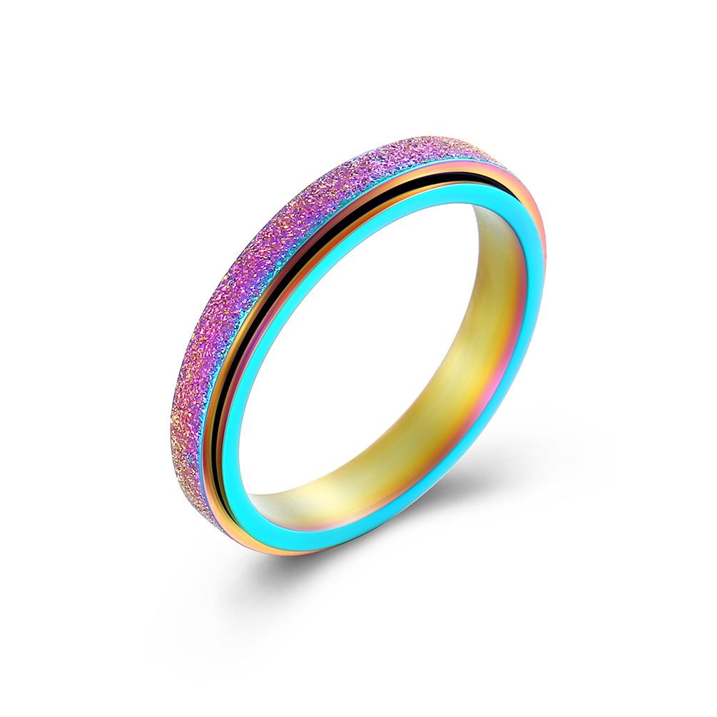 Frosted Titanium Steel Rotating Ring Simple and Neutral Style Marriage Proposal for Men and Women