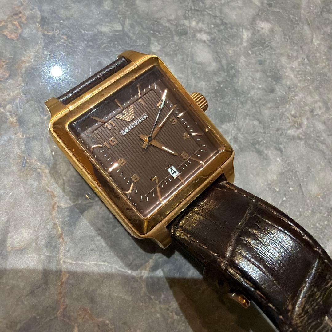 Used Emporio Armani Square Watch Brown