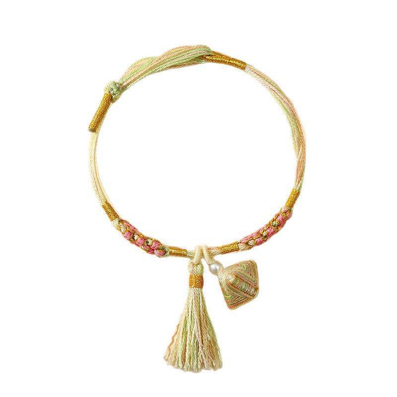 Children's Dragon Boat Festival Five-Color Tassel Bracelet: Handmade Woven Zongzi-Themed Hand Jewelry Gift