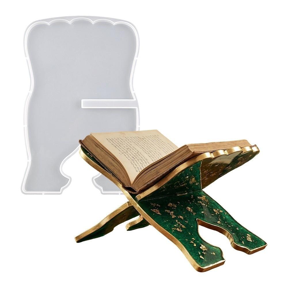 Unique Design Epoxy Resin Mold DIY Tool Reading Rack New Book Holder Mold Desk Decoration