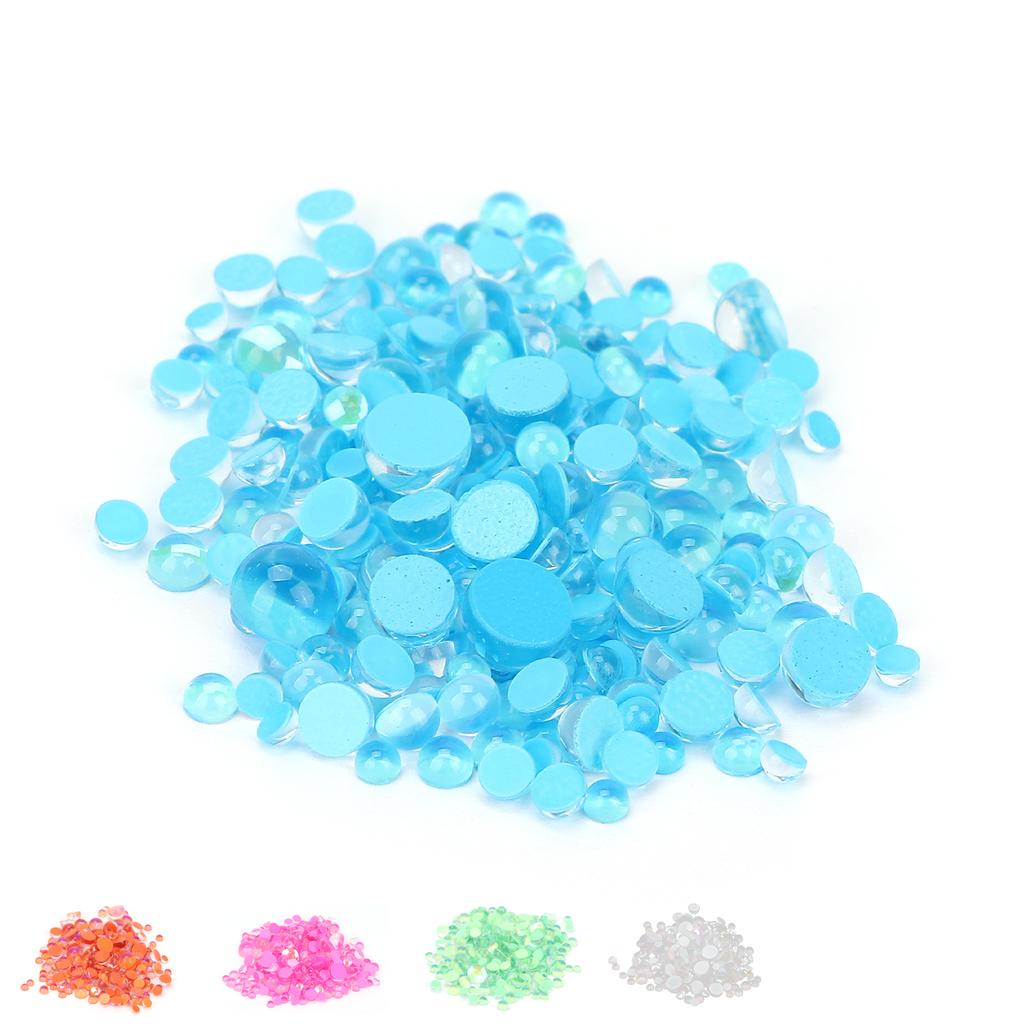 300Pcs Nail Making Decoration Mixed Size  Flat Back Half Hound Mixed Size Bead