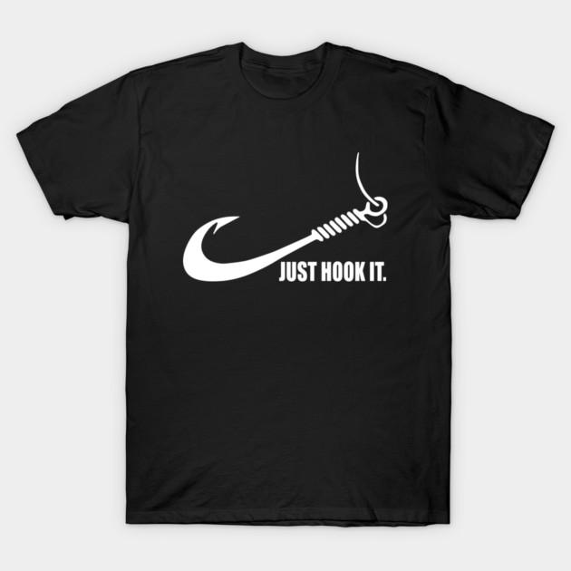 Asiatische Größe Baumwolle Unisex T-Shirt Druck T-Shirt Just Hook It Angelmotivation Spruch T-Shirt No-Cut Druck Reguläre Passform