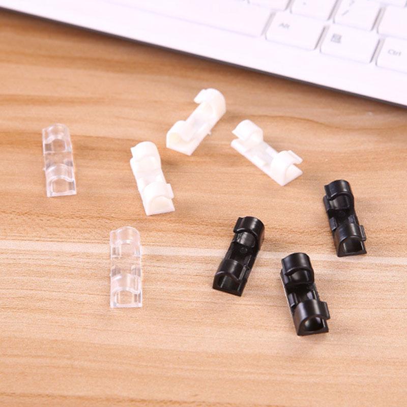 Cable Holder Clips 20Pcs Cable Management Cord Organizer Clips Silicone Self Adhesive For Desktop Office Home