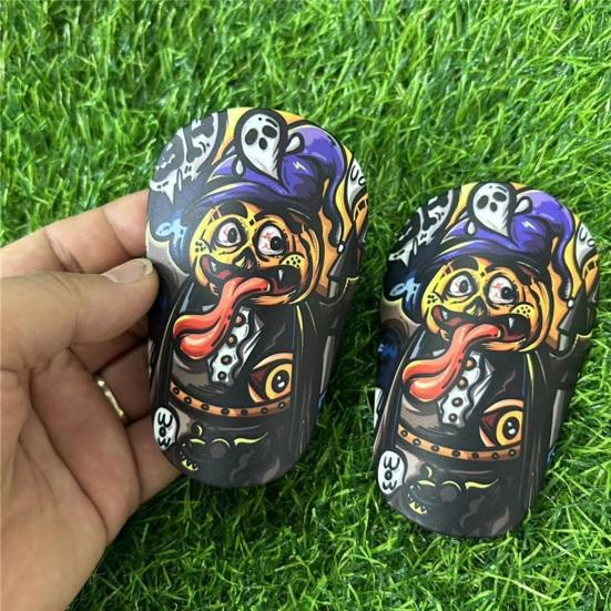 1 Pair Mini Soccer Shin Guards Cartoon Anti-slip Kids Teens Adults Players Miniature Shin Pads Protectors Football Games Protective Equipment