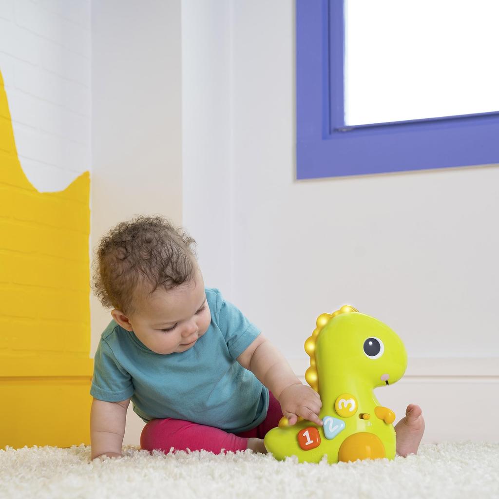 Bright Starts Crawl & Count Go Go Dinosaur [6 Months and Up] Crawling, Chase, Educational Toy, Early Childhood Education, Foreign Language 12506