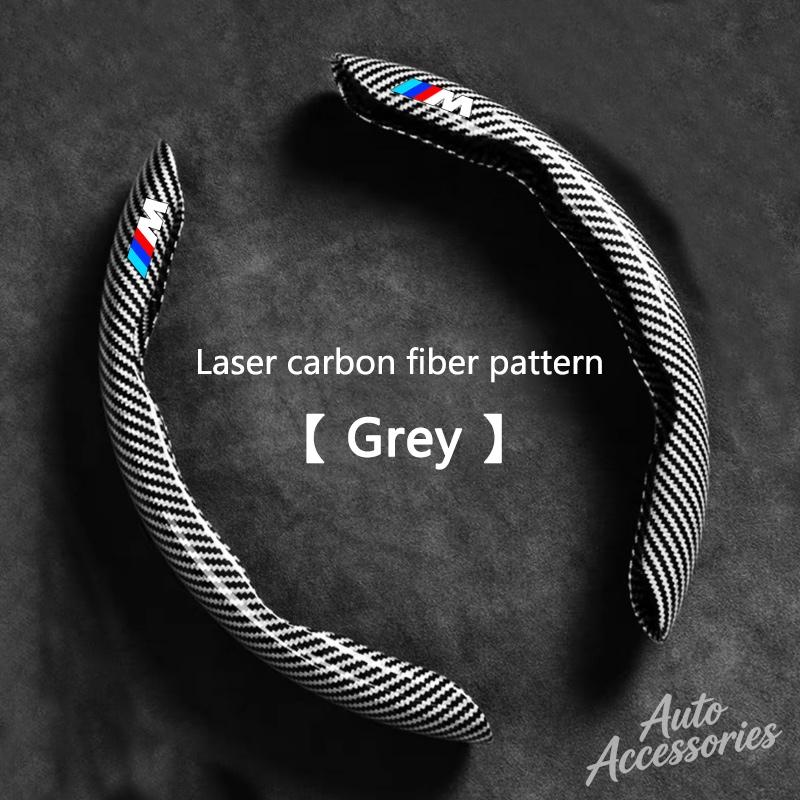 QRPZ1 2PC Car Carbon Fiber Steering Wheel Cover Anti Slip Auto Accessories For BMW M Sport M2 M3 M4 M5 E46 E90 E60 F10 F30 E39 E36 F20